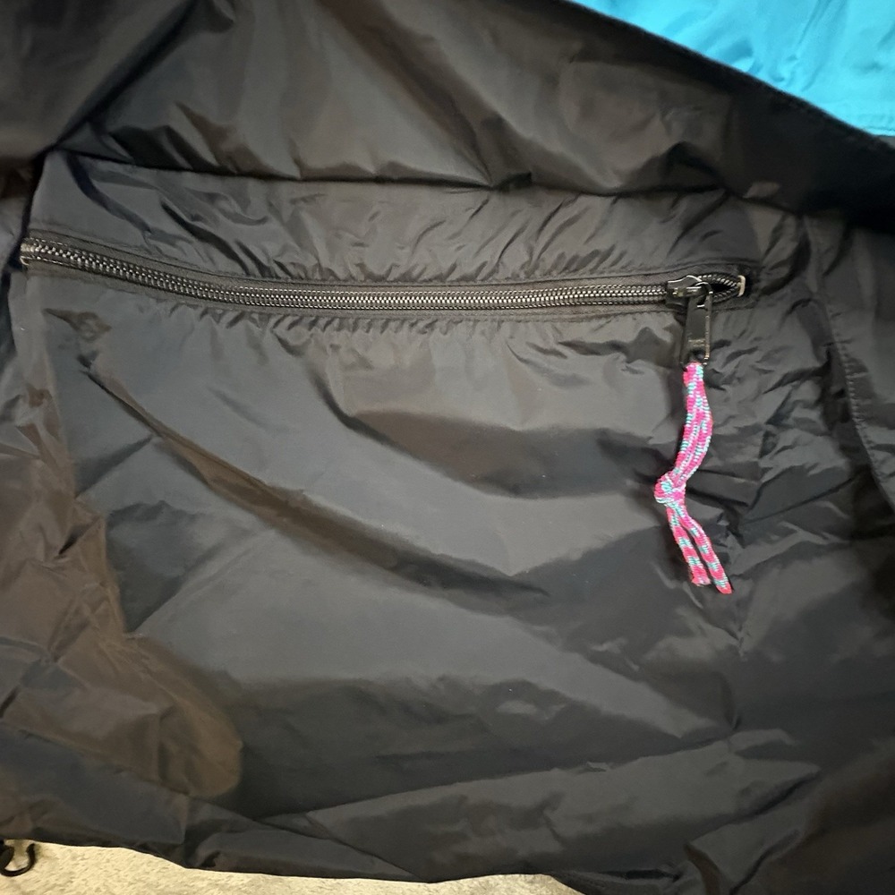 VTG REI Men's L Black/Blue Colorblock Windbreaker Hooded 90s Made in USA Goretex - Picture 7 of 14